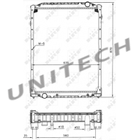 NRF51598 CHLODNICA WODY EVOBUS INTEGRO SETRA KPL.Z RAMA 760X618X58 ,  NRF 51598