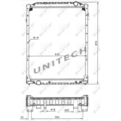 NRF51598 CHLODNICA WODY EVOBUS INTEGRO SETRA KPL.Z RAMA 760X618X58 ,  NRF 51598