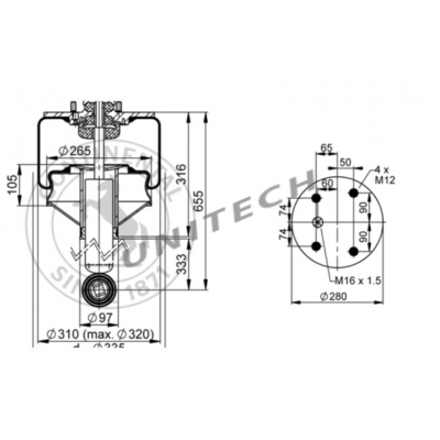 Amortyzator PRZOD RENAULT ILIADE, ARES, EVADYS , IRISBUS , ILIADE ; 661NP13 , 5010556291 CROSSWAY