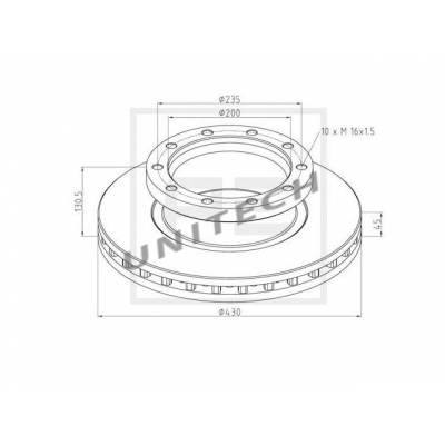 Tarcze hamulcowe, 10-otworowy, ø430mm BOVA NEOPLAN  - II376530061